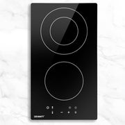 Devanti Electric Ceramic Cooktop 30cm CCT-B-2B-3Z-TOUCH-BK