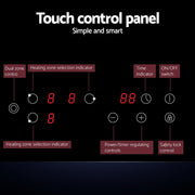 Devanti Electric Ceramic Cooktop 60cm Kitchen Cooker 4 Burner Hob Touch Control 5200W CCT-B-3E-4Z-TOUCH-BK