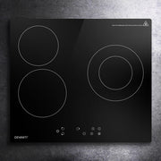 Devanti Electric Ceramic Cooktop 60cm Kitchen Cooker 4 Burner Hob Touch Control 5200W CCT-B-3E-4Z-TOUCH-BK