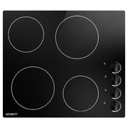 Devanti Electric Ceramic Cooktop 60cm CCT-B-4B-4Z-KNOB-BK