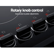 Devanti Electric Ceramic Cooktop 60cm CCT-B-4B-4Z-KNOB-BK