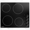 Devanti Electric Ceramic Cooktop 60cm CCT-B-4B-4Z-KNOB-BK