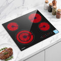 Devanti Ceramic Cooktop 5 Cooking Zone 4 Electric Hobs Touch Control 7600W Black CCT-B-4B-5Z-TOUCH-BK