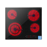 Devanti Ceramic Cooktop 5 Cooking Zone 4 Electric Hobs Touch Control 7600W Black CCT-B-4B-5Z-TOUCH-BK
