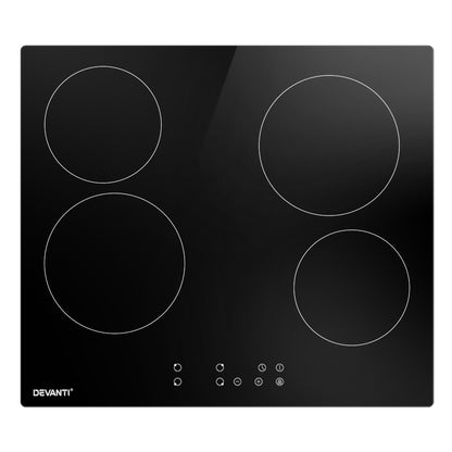 Devanti Electric Ceramic Cooktop 60cm Touch Control CCT-B-4E-4Z-TOUCH-BK