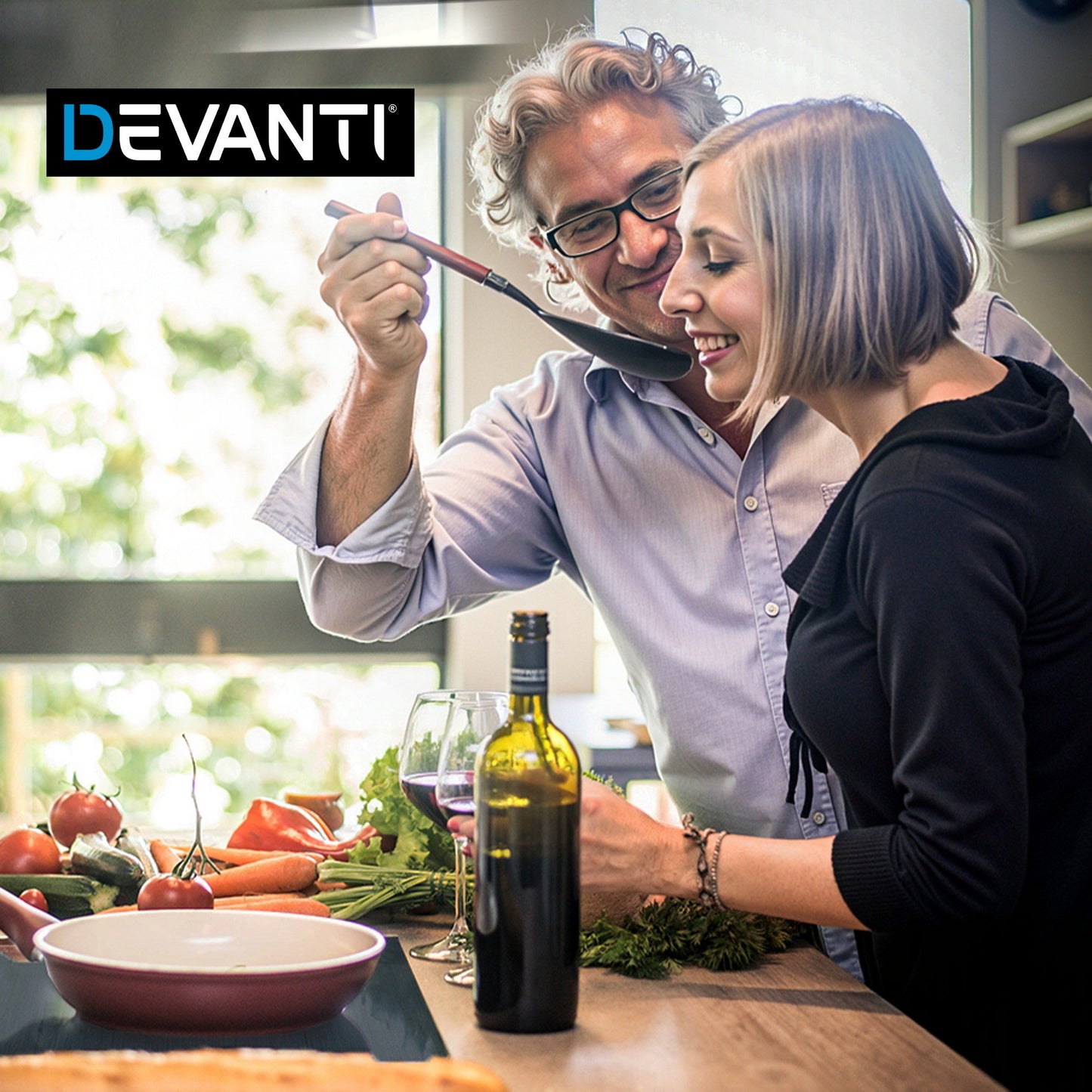 Devanti Electric Ceramic Cooktop 60cm Touch Control Grey CCT-B-4E-4Z-TOUCH-GY