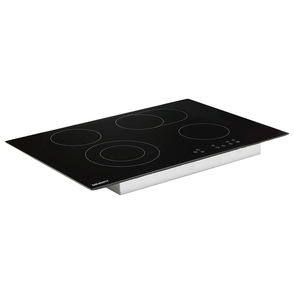 Devanti Electric Ceramic Cooktop 77cm CCT-B-4E-6Z-TOUCH-BK