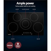 Devanti Electric Ceramic Cooktop 90cm CCT-B-5B-6Z-TOUCH-BK