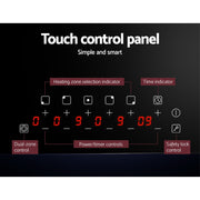 Devanti Electric Ceramic Cooktop 90cm CCT-B-5B-6Z-TOUCH-BK