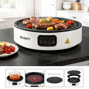 Devanti Ceramic Cooktop Electric Hot Plate Countertop Grill Cooker White