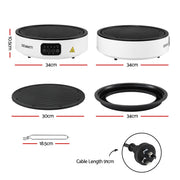Devanti Ceramic Cooktop Electric Hot Plate Countertop Grill Cooker White