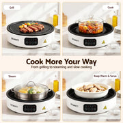 Devanti Ceramic Cooktop Electric Hot Plate Countertop Grill Cooker White