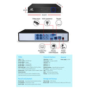 UL-TECH 1080P Security Camera System 4CH DVR with 2 CCTV Bullet Cameras CCTV-4C-2B-BK