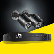 UL-TECH 1080P Security Camera System 4CH DVR with 2 CCTV Bullet Cameras CCTV-4C-2B-BK