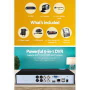 UL-tech CCTV Security System 4CH DVR 4 Cameras 2TB Hard Drive CCTV-4C-4B-BK-2T