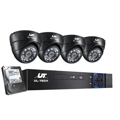 UL-tech CCTV Security System 4CH DVR 4 Cameras 1TB Hard Drive CCTV-4C-4D-BK-T
