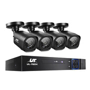 UL-TECH 1080P Security Camera System 4CH DVR with 4 CCTV Square Cameras CCTV-4C-4S-BK