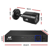 UL-TECH 1080P Security Camera System 4CH DVR with 4 CCTV Square Cameras CCTV-4C-4S-BK