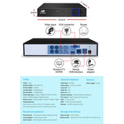UL-TECH 1080P Security Camera System 4CH DVR with 4 CCTV Square Cameras CCTV-4C-4S-BK