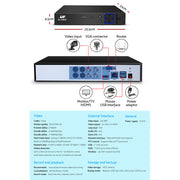 UL-tech CCTV Security System 4CH DVR 4 Cameras 1TB Hard Drive CCTV-4C-4S-BK-T