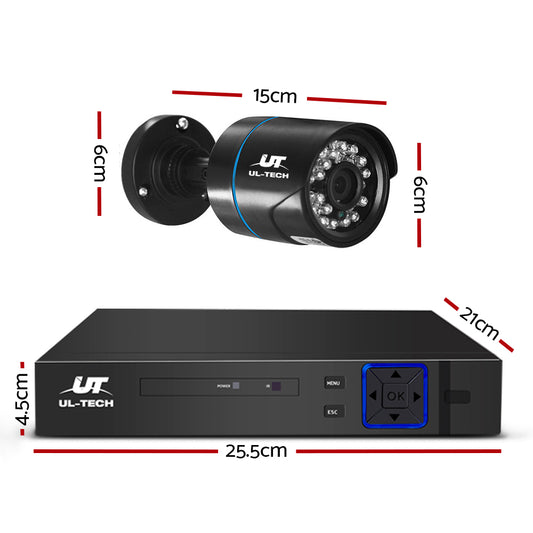 UL-tech CCTV Security System 8CH DVR 4 Cameras 2TB Hard Drive CCTV-8C-4B-BK-2T