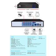 UL-tech CCTV Security System 8CH DVR 4 Cameras 1TB Hard Drive CCTV-8C-4B-BK-T