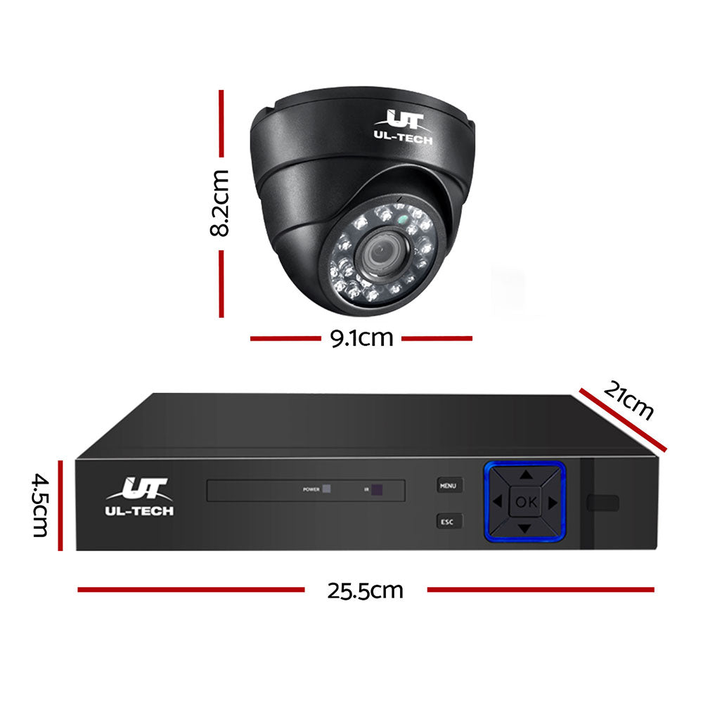 UL-tech CCTV Security System 8CH DVR 4 Cameras 1080p CCTV-8C-4D-BK