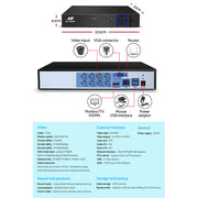 UL-tech CCTV Security System 8CH DVR 4 Cameras 1080p CCTV-8C-4D-BK