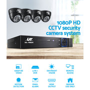 UL-tech CCTV Security System 8CH DVR 4 Cameras 1TB Hard Drive CCTV-8C-4D-BK-T