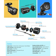 UL-tech CCTV Security System 8CH DVR 4 Cameras 1080p CCTV-8C-4S-BK