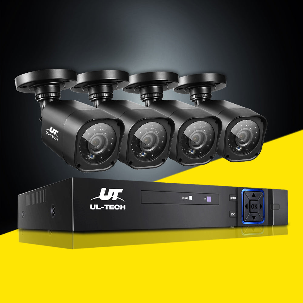 UL-tech CCTV Security System 8CH DVR 4 Cameras 1080p CCTV-8C-4S-BK