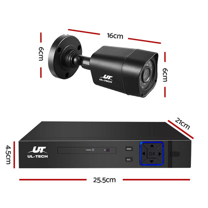 UL-tech CCTV Security System 8CH DVR 4 Cameras 1TB Hard Drive CCTV-8C-4S-BK-T