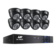 UL-TECH 1080P Security Camera System 8CH DVR with 8 CCTV Dome Cameras CCTV-8C-8D-BK