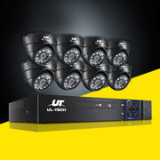 UL-TECH 1080P Security Camera System 8CH DVR with 8 CCTV Dome Cameras CCTV-8C-8D-BK