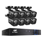 UL-TECH 1080P Security Camera System 8CH DVR with 8 CCTV Square Cameras CCTV-8C-8S-BK
