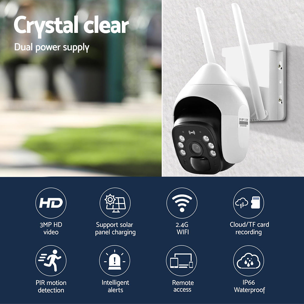 UL-tech 3MP Security Camera Solar Panel CCTV-B-SP-BP1-WH