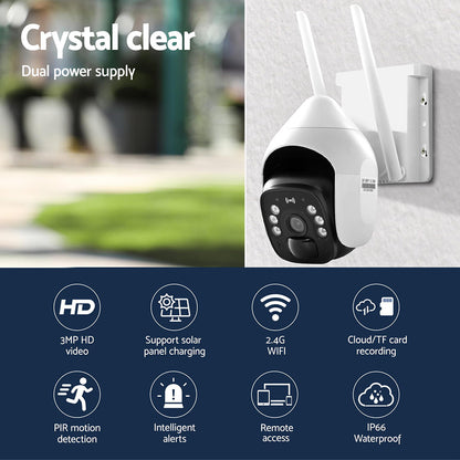 UL-tech 3MP Security Camera Solar Panel CCTV-B-SP-BP1-WH