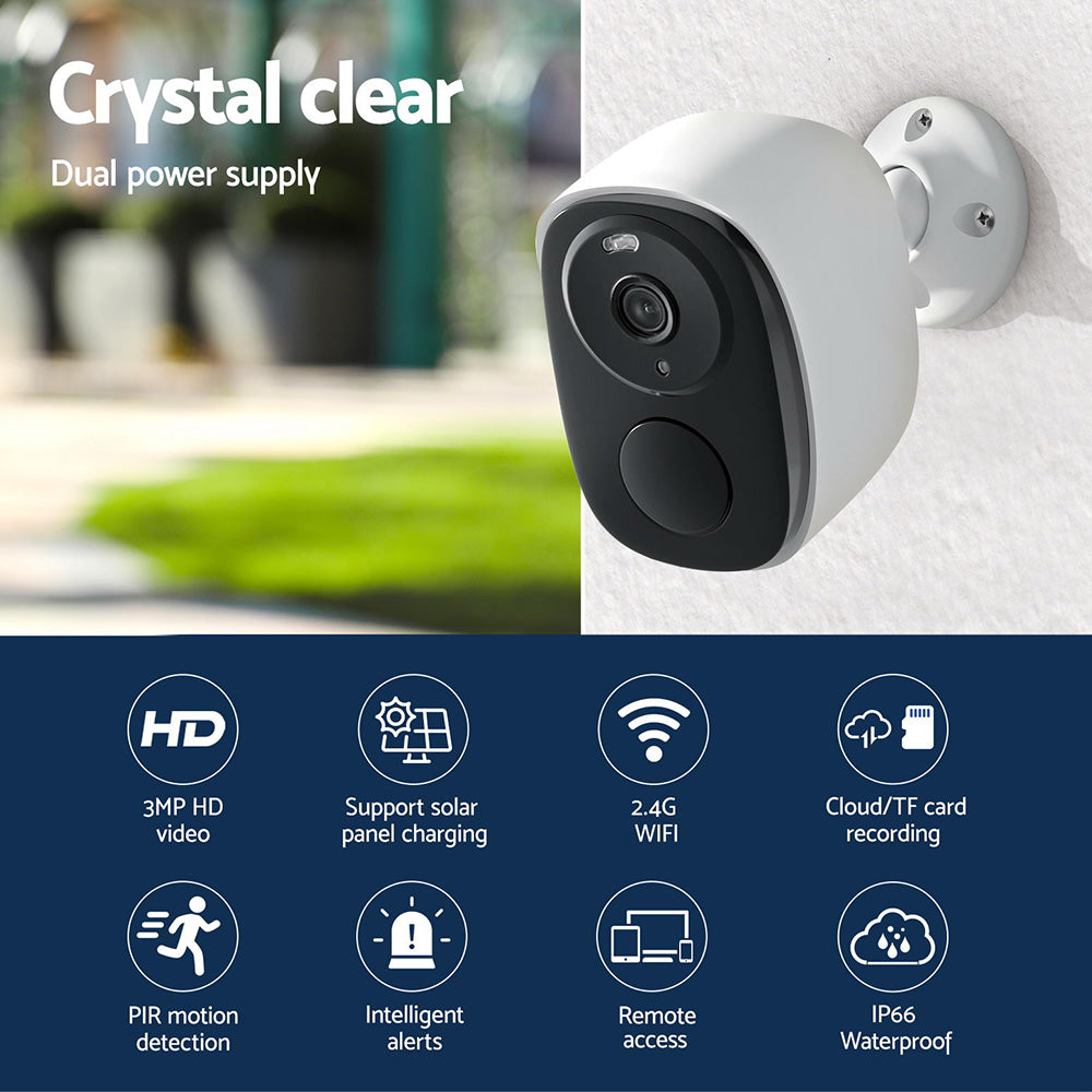 UL-tech 3MP Solar Security Camera CCTV-B-SP-C2-WH