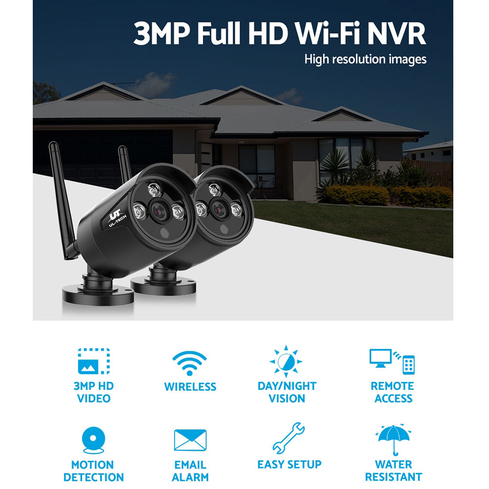 UL-tech Wireless CCTV 3MP 2 Cameras Bullet CCTV-CAM-WF-CLA-X2