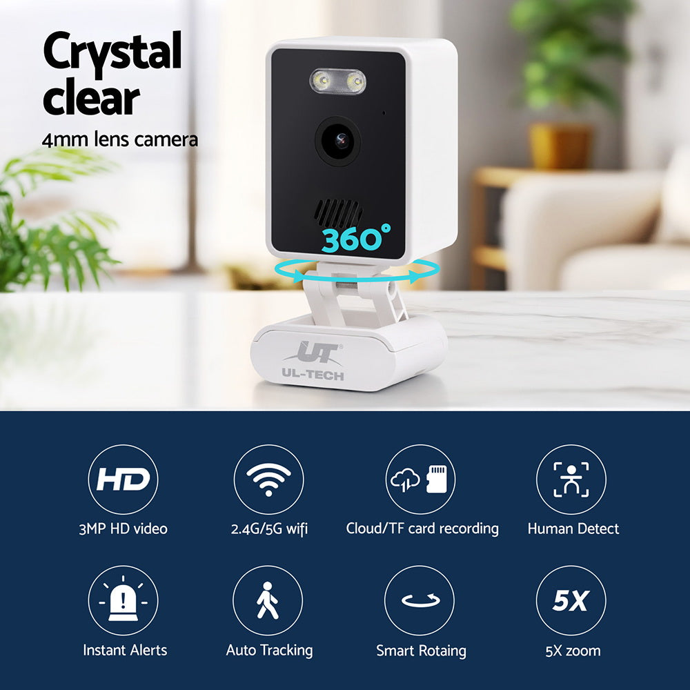 UL-tech 3MP IP Camera Baby Monitor CCTV-IP-B-RC1-WH