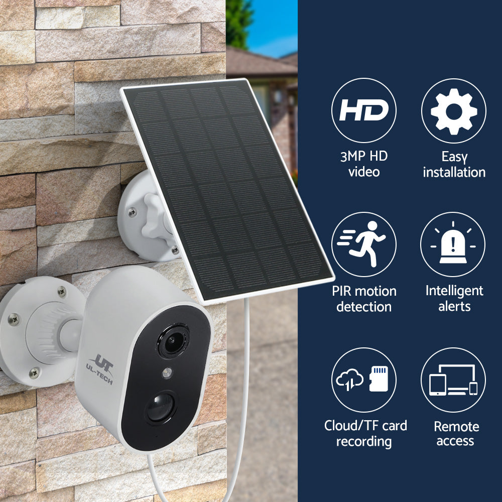 UL-tech 1080P Wireless Security IP Camera Rechargeable Outdoor CCTV Solar Panel CCTV-SCSP-C2-WH