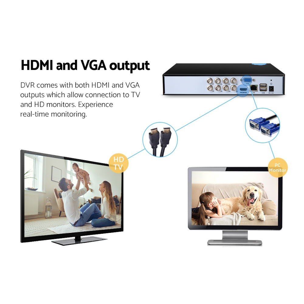 UL-tech 8CH DVR 1080P 5in1 CCTV Video Recorder 4TB Hard Drive CCTV-SOLO-DVR-8CH-4TB