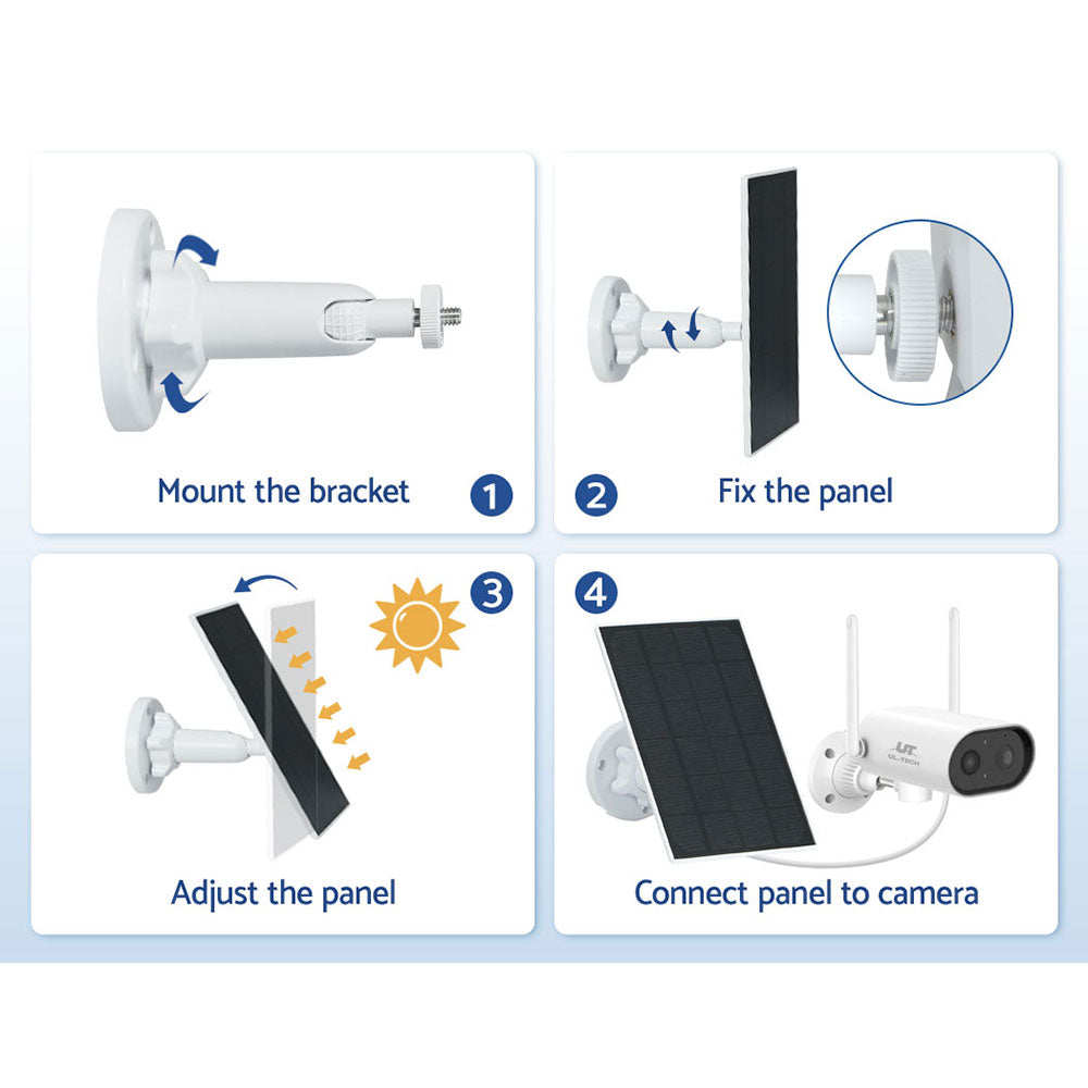 UL-tech Solar Panel For Security Camera Wireless 3W CCTV-SP-ATYN-BK