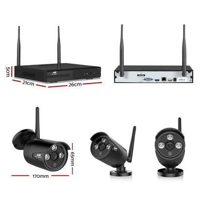 UL-tech Wireless CCTV Security System 8CH NVR 3MP 4 Bullet Cameras 2TB CCTV-WF-CLA-8C-4B-2T