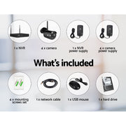 UL-tech Wireless CCTV Security System 8CH NVR 3MP 4 Bullet Cameras 2TB CCTV-WF-CLA-8C-4B-2T