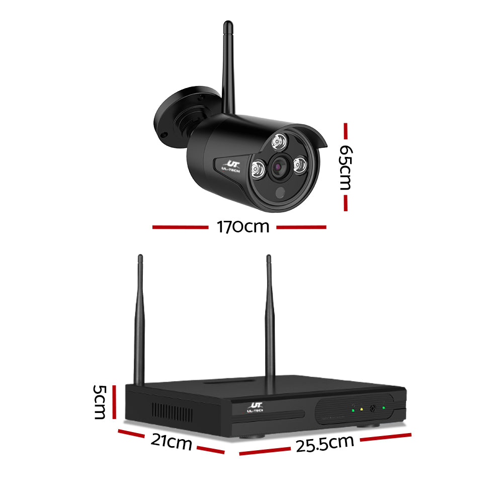 UL-tech Wireless CCTV Security System 8CH NVR 3MP 4 Bullet Cameras 1TB CCTV-WF-CLA-8C-4B-T
