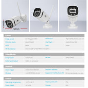UL-tech Wireless CCTV Security System 8CH NVR 3MP 4 Square Cameras 2TB CCTV-WF-CLA-8C-4P-2T