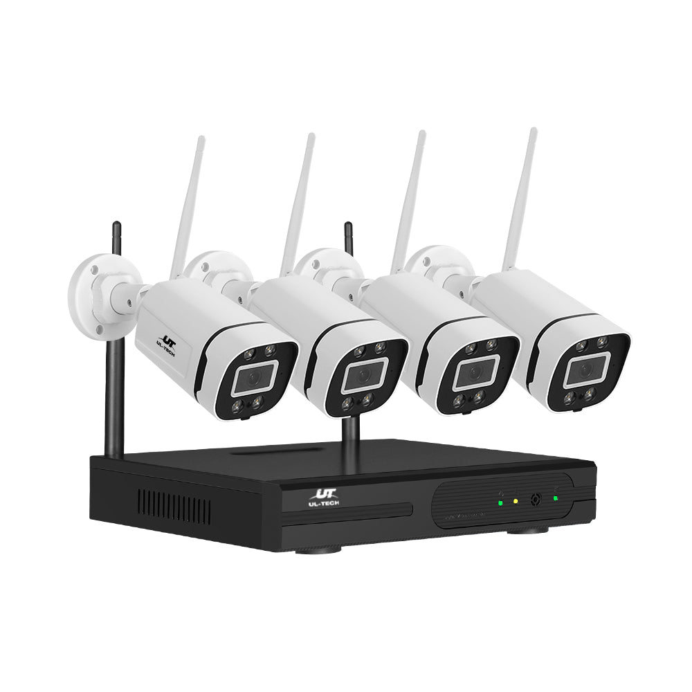 UL-tech Wireless CCTV Security System 8CH NVR 3MP 4 Square Cameras CCTV-WF-CLA-8C-4P
