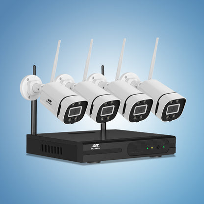 UL-tech Wireless CCTV Security System 8CH NVR 3MP 4 Square Cameras CCTV-WF-CLA-8C-4P