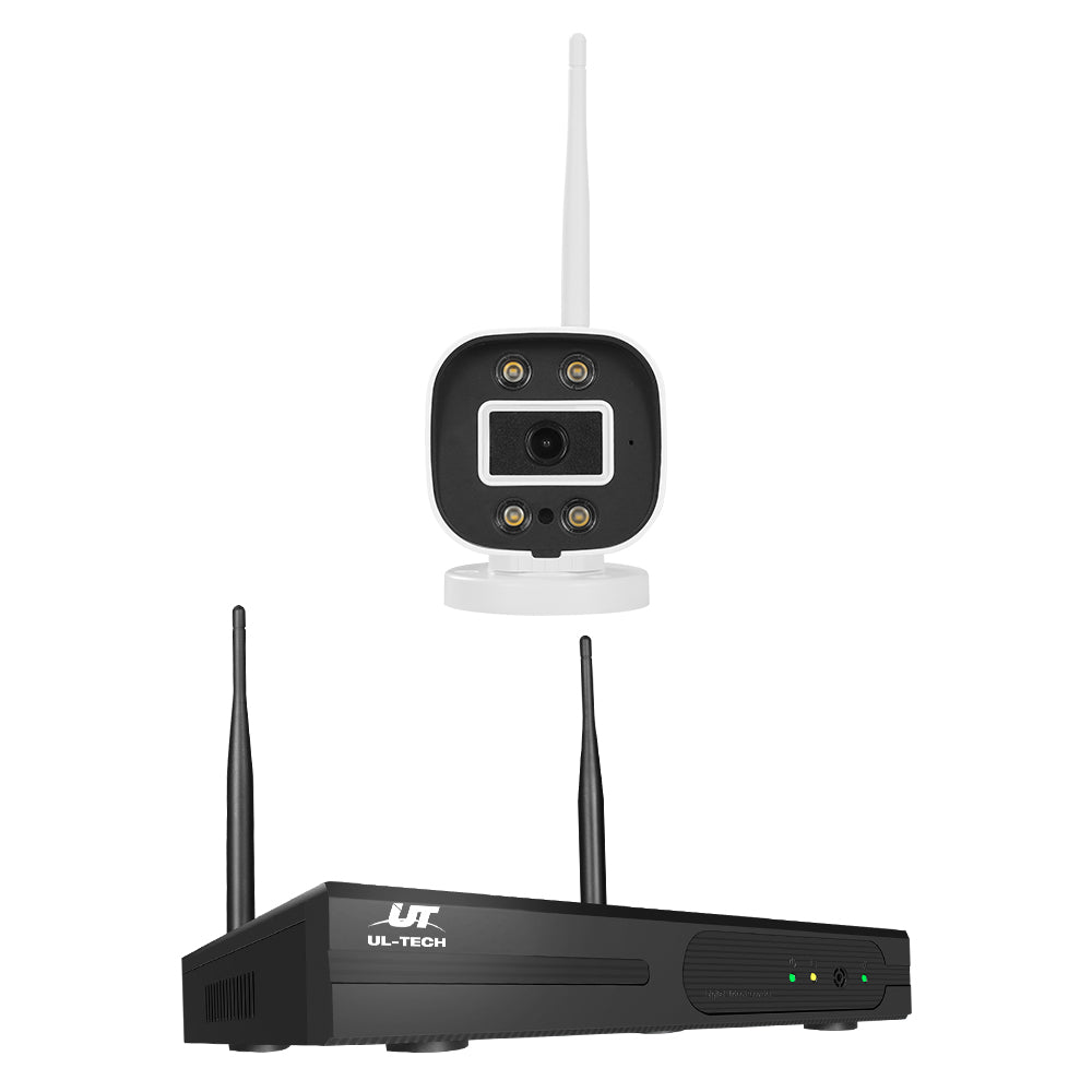UL-tech Wireless CCTV Security System 8CH NVR 3MP 4 Square Cameras 1TB CCTV-WF-CLA-8C-4P-T